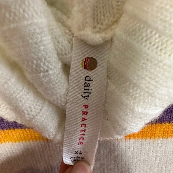 Anthropologie Daily Practice Karigan Midi Sweater Dress XL Striped Turtleneck - Picture 7 of 9